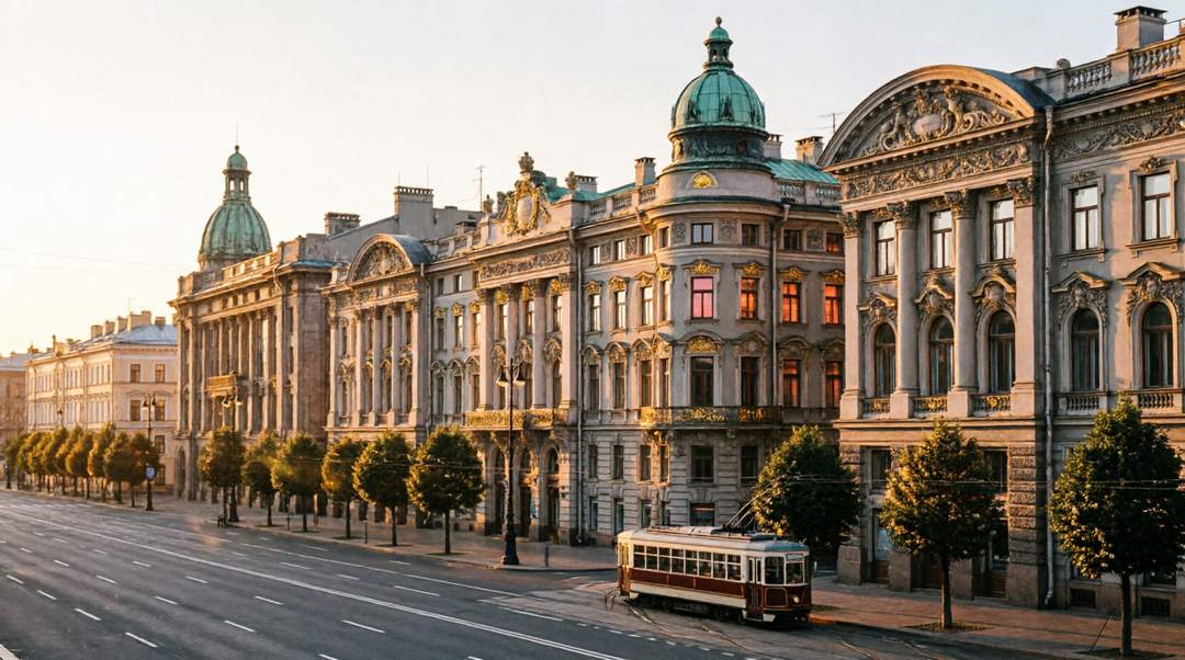 Исторический фасад здания в Санкт-Петербурге